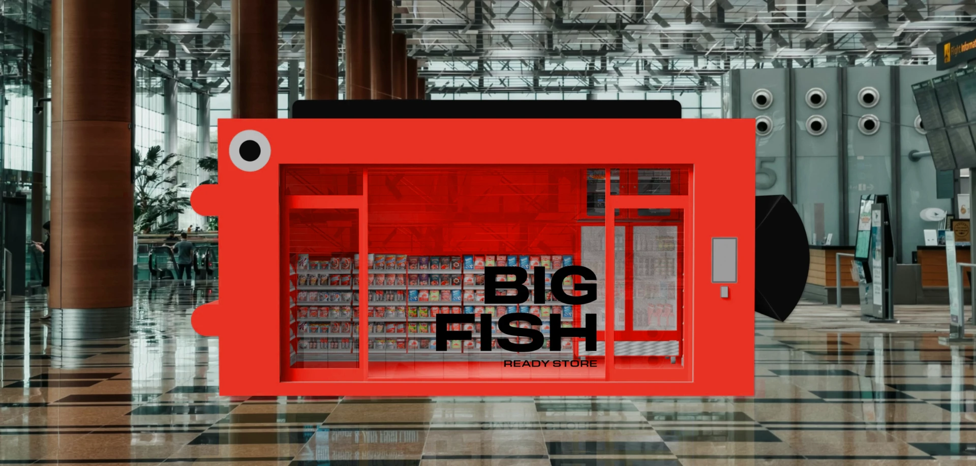 Tienda BIG FISH Ready Store® en un aeropuerto