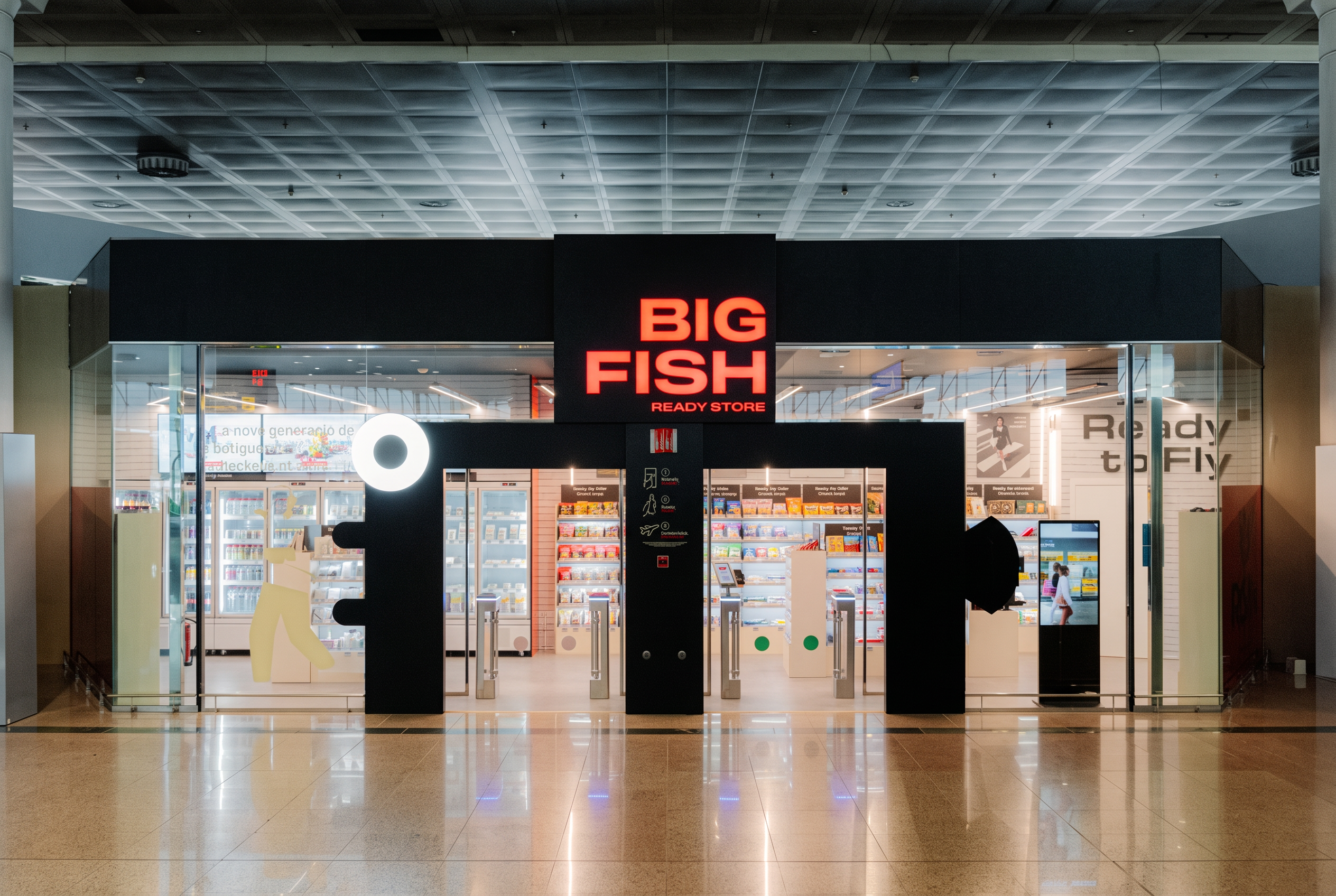 Fachada de la tienda BIG FISH Ready Store® en el aeropuerto